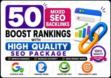 Boost Rankings with 50 Mixed SEO Backlinks High Quality SEO Package