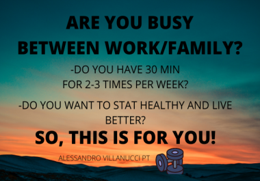 10 FITNESS SESSION at home for people from 30 to 50 years old