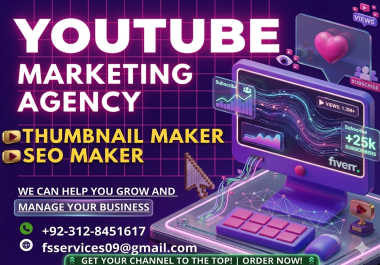 I will design the best eye catching YT Thumbnails and YT Manager