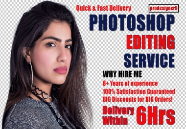 I will do professional photoshop editing in 6 hours