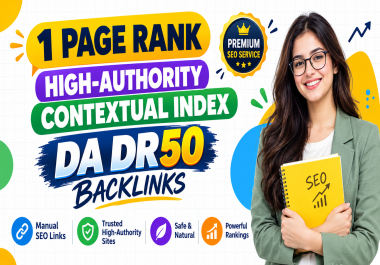 1 page rank High-Authority Contextual Index DA DR 50 SEO Backlinks