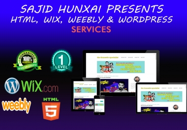 design installation html, wix, wordpress,  joomla sitebuilder