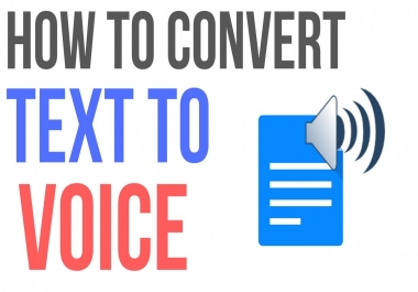 I can convert text to audio and it can be received in one day. I am a great designer and I work in t