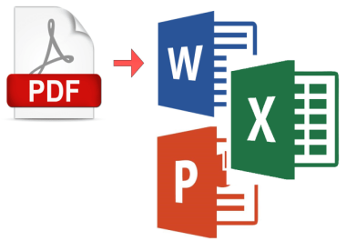 I will convert pdf to editable word, pdf to excel, ...