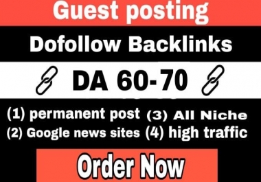 Publish guest post on high Da 70 dofollow permanent post