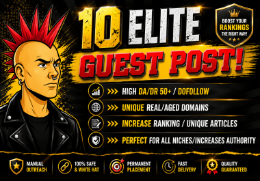 Create 10 Guest post on real traffic website which will guarantee improve your SERP