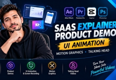 I create stunning motion graphics,  SaaS explainer videos,  product demos & talking head