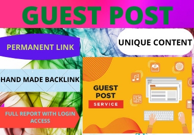 I will do 10 guest post submission manually dofollow backlinks high authority high DA PA website