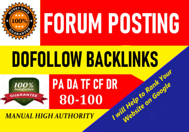 100 Forum Posting Backlinks on High PA DA Sites