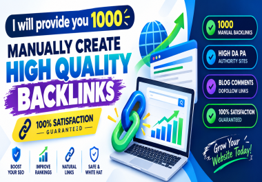 I will provide you 1000 Manual Dofollow Comment SEO Backlinks on High DA PA Authority low S