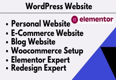 I will responsive wordpress elementor expert website design popular theme