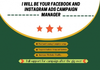 I will be your Facebook ads campaign manager.