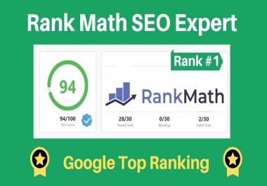 I will set up rank math SEO with 90 score