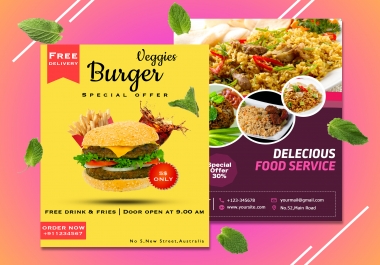 I will design stylish food flyer design
