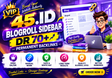 EXCLUSIVE 45. ID Blogroll Sidebar DR 70+ Permanent Indonesian SEO Backlinks For Higher Rank