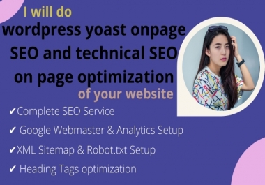 I will do wordpress yoast onpage SEO and technical SEO