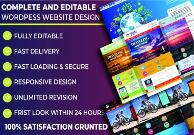 Design completed WordPress website customized premium theme and plugin
