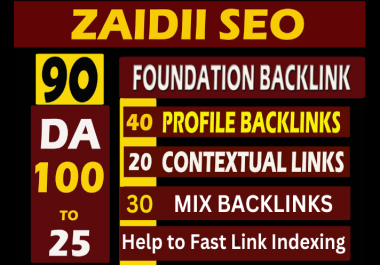 Build 90 Powerful Booster DA 100 TO 25 Mix SEO Backlinks with white hat strategy