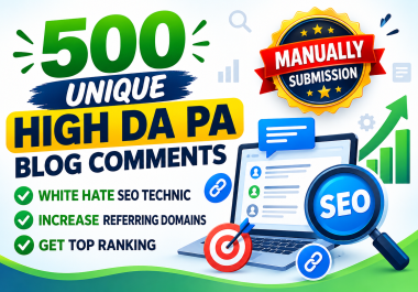 I will do 500 Unique SEO backlinks through blog comments pages