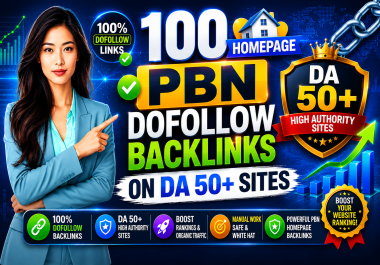 Get 100 HomePage PBN Dofollow Backlinks On DA 50+ Sites