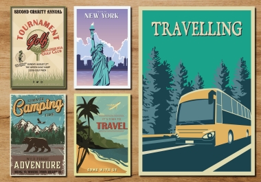 I will design retro vintage poster or flyer