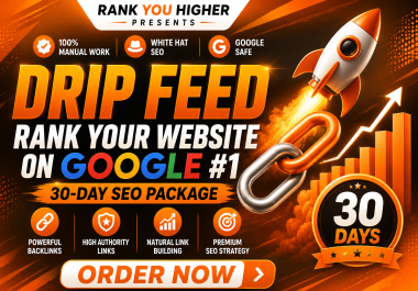 30 Days Drip Feed SEO Package with High Quality Manual Backlinks for Google Ranking