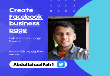 I will create a business page on facebook in the best way possible,  So that you may benefit