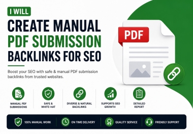 I will create manual PDF submission backlinks for SEO