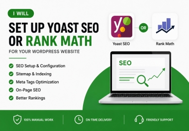 I will set up Yoast SEO or Rank Math for your WordPress website