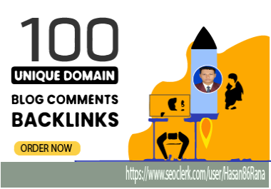 I will create 100 unique blog comments backlinks on high da pa site