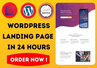 I will design responsive wordpress landing page elementor or elementor pro landing page