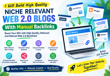 I Will Build High Quality Niche Relevant Web 2.0 Blogs With Manual Backlinks