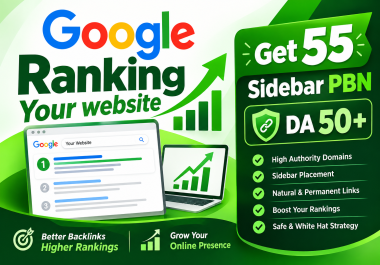 Google Ranking Your website-Get 55 DA 50+ sidebar