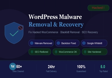 I will remove WordPress malware,  fix hacked WooCommerce and recover SEO rankings