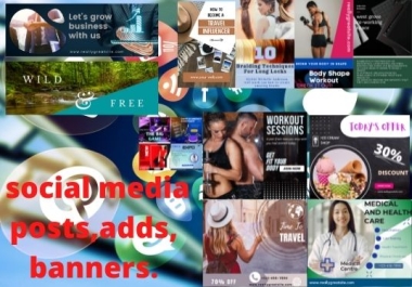 I will create attractive social media ads,  covers,  posts