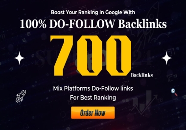 Build Professional 700 Unique Dofollow Backlinks For Google ranking