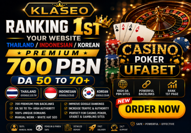 Ranking 1st your website Thai/Indo/Korean Premium 700 PBN DA 50 to70+ Dofollow Backlinks