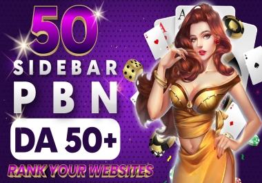 Get Powerful 50 Homepage SIDEBAR & FOOTER & BLOG ROLL DA 50 Plus PBN Dofollow Backlinks