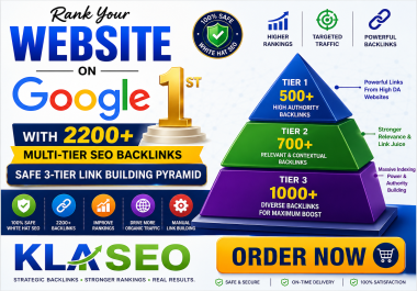 Rank 1st Your Website with 2200+ SEO Backlinks 3-Tier Link Building Pyramid Backlinks