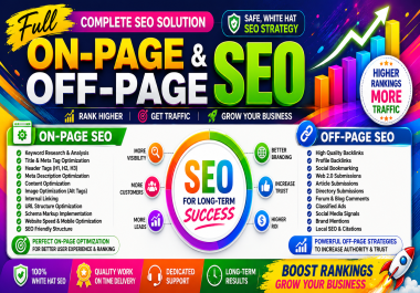 On-page & Off-page Full SEO Service Website Rank Guarantee