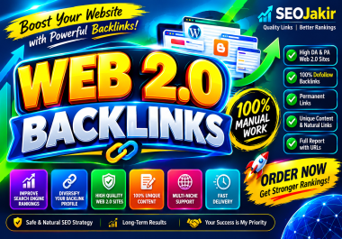 I Will Build 300 High Quality Web 2.0 Backlinks with Manual Link Building for SEO