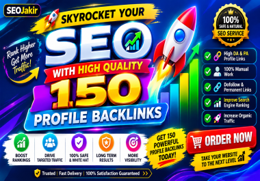 I will Create Skyrocket Your SEO with High Quality 150 Profile Backlinks