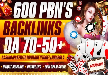 THAI/KOREAN/INDO 600 PBN's Casino,  UFABET,  TOTO,  Gambling DA 70-50+ SEO Backlinks
