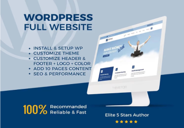 I will create responsive wordpress website blog