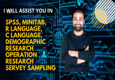 I will analysis statistical data on spss,  minitab,  r or c language