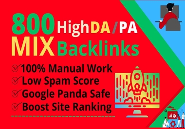 I will manually create 800 white hat high authority mix backlinks to boost site ranking
