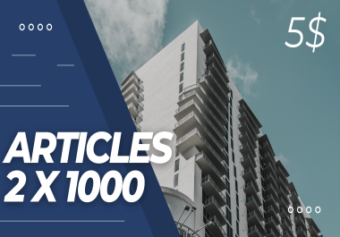 i Will Write 2 x 1000 Words Articles On 5