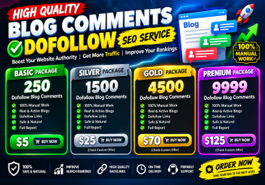 I will make manually 9999 dofollow blog comments high DA PA TF