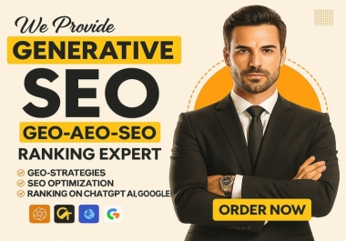 You will get Generative Engine Optimization GEO,  AEO,  SEO Service For Website Ranking