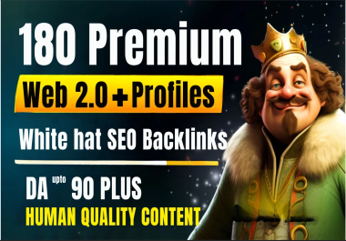Get Improve Ranking 180 Premium Web 2.0 + Profile + SEO Backlinks b t ur ranking u kl